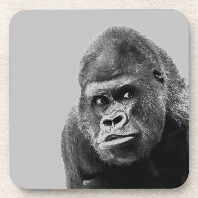 Posavasos Gorilla blanca negra (Frente)