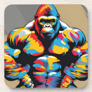 Posavasos Gorilla Bodybuilder Lifter Peso Pop Art Personaliz