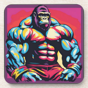 Posavasos Gorilla Bodybuilder Lifter Pop Art Personalizado