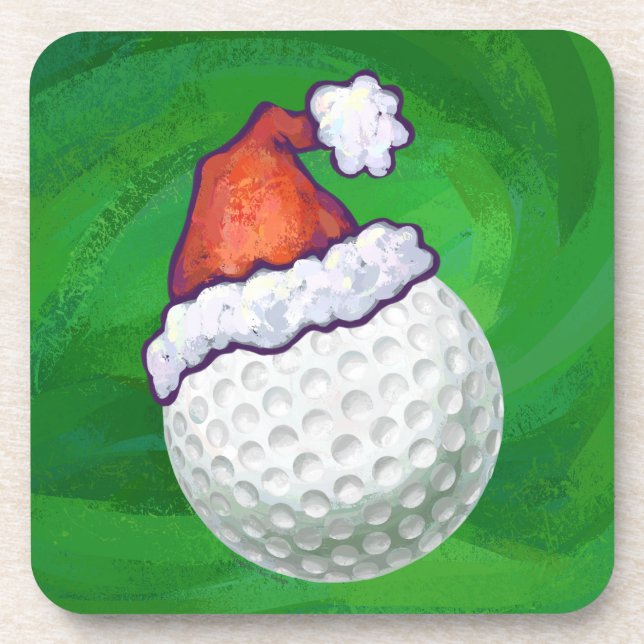 Posavasos Gorras de Navidades de Golf Ball (Frente)