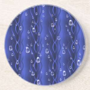 Posavasos Gotas de lluvia azul Metalizado