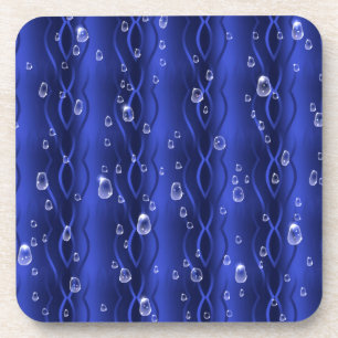 Posavasos Gotas de lluvia azul Metalizado