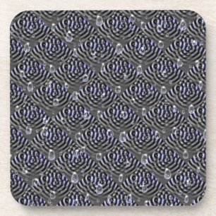 Posavasos Gotas de lluvia gris azul Metalizado