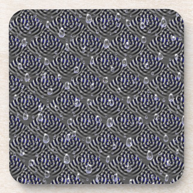 Posavasos Gotas de lluvia gris azul Metalizado (Frente)