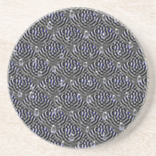 Posavasos Gotas de lluvia gris azul Metalizado
