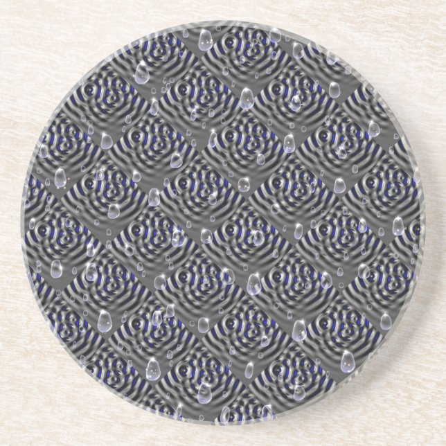 Posavasos Gotas de lluvia gris azul Metalizado (Frente)