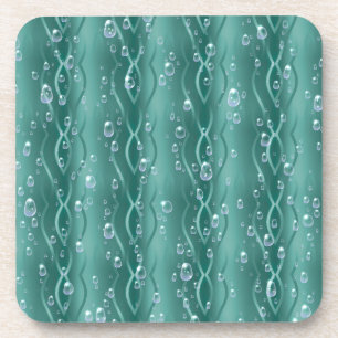 Posavasos Gotas de lluvia Metalizado verdes