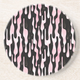 Posavasos Gotear Negro Rosa