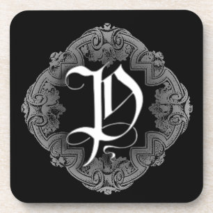 Posavasos Gótico elegante inicial P