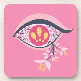 Posavasos Gótico Pastel Floral de Ojo Psicodélico Trippy