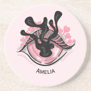 Posavasos Gótico Raro Ojo Rosa Espeluznante Horror Magia Bru