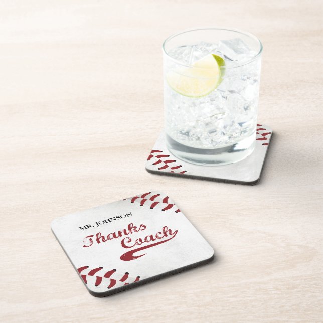 Posavasos Gracias al entrenador de béisbol gran Grunge Baseb (Lado Derecho)