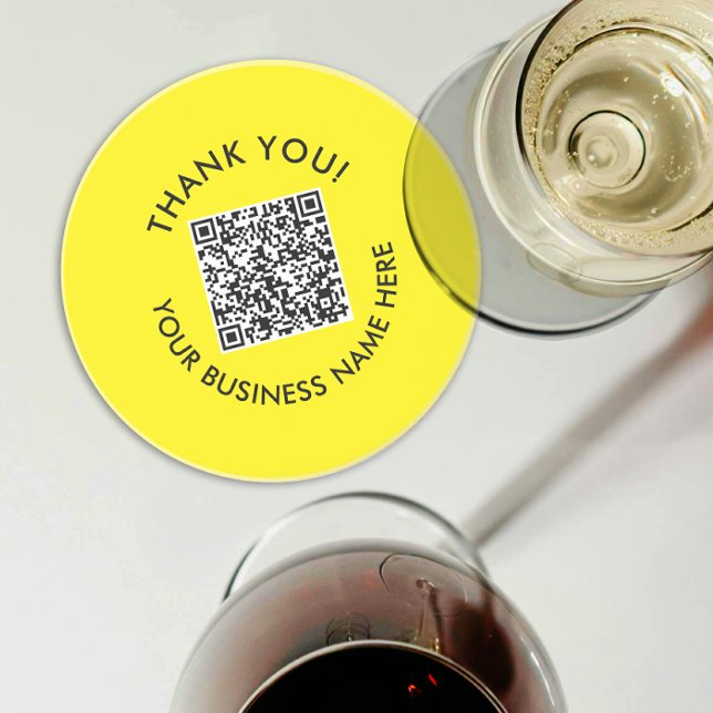 Posavasos Gracias | Código QR de sitio web negro simple amar (Subido por el creador)