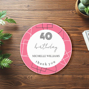 Posavasos Gracias Geométrico Rosa Moderno