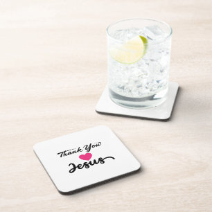 Posavasos Gracias Jesús   Corazón de fe cristiana moderna