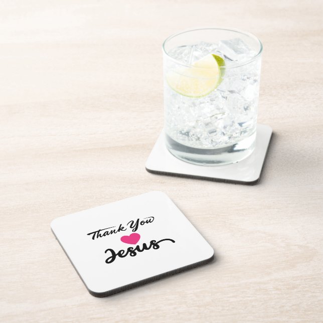 Posavasos Gracias Jesús | Corazón de fe cristiana moderna (Lado Derecho)