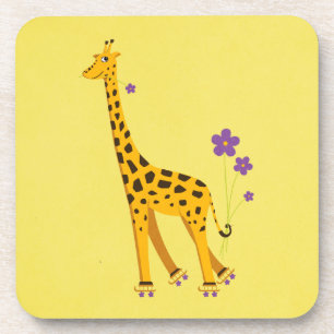 Posavasos Graciosa Giraffe Roller Patinaje Amarillo Girly