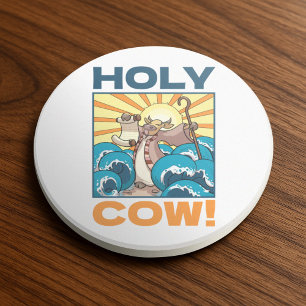 Posavasos ¡Graciosa vaca Santa! Personalizado de animales de