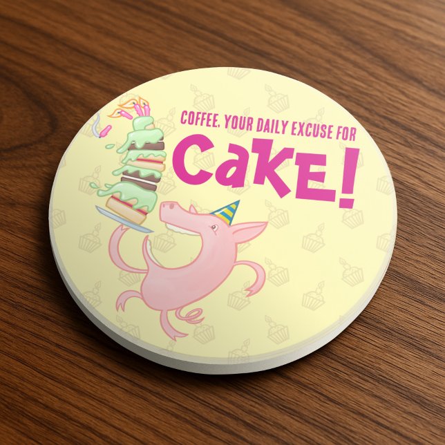 Posavasos Gracioso Café De Cerdo Excusa Diaria Para Personal (Subido por el creador)