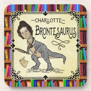 Posavasos Gracioso Charlotte Bronte Saurus Lector de Libros 