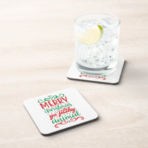 Posavasos Gracioso Feliz Navidad Ya' Filthy Animal