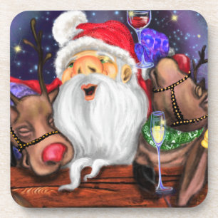 Posavasos Gracioso Fiesta de Santa y Navidades de renos - Sa