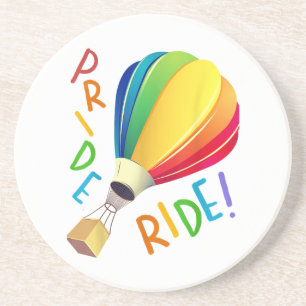 Posavasos Gracioso orgullo gay en globo aerostático con glob