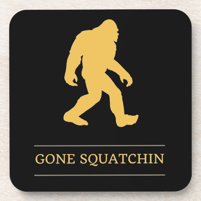 Posavasos Gracioso pez gordo squatchin Sasquatch (Frente)