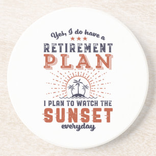 Posavasos Gracioso Plan de Jubilación Retirada Observar La 