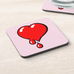 Posavasos Gracioso Red Sangrante Corazón Arte Pop Liberal