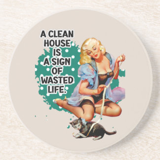 Posavasos Gracioso retro Housewife Humor Pin up Art