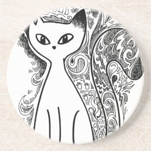 Posavasos Graciosos gatos de patrón floral