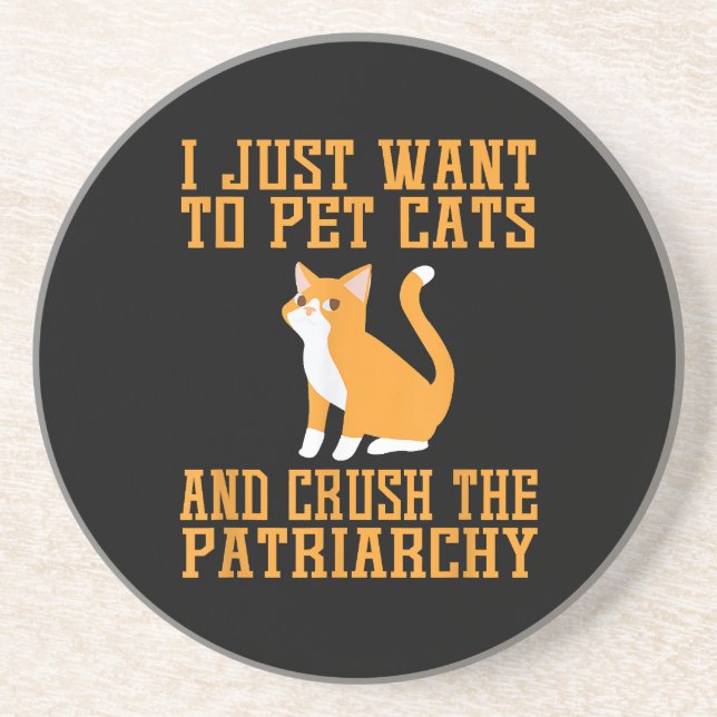 Posavasos Graciosos gatos Mascotas y aplastar la camiseta de (Frente)