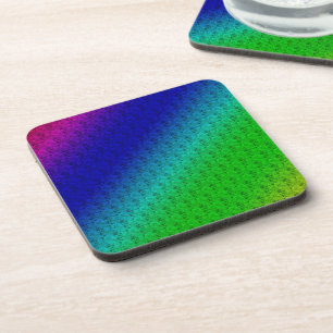 Posavasos Gradiente de arco iris verde azul floral Mezcla di