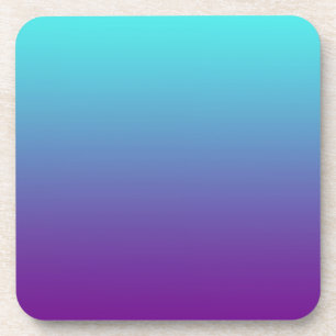 Posavasos Gradiente de Fondo Simple Turquesa Azul Púrpura