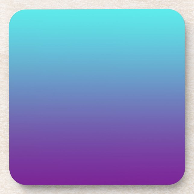 Posavasos Gradiente de Fondo Simple Turquesa Azul Púrpura (Frente)