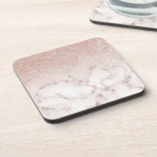 Posavasos Gradiente de mármol blanco Rosa dorado