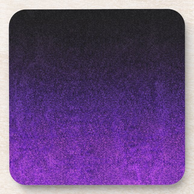 Posavasos Gradiente de Purpurina morado y negro (Frente)