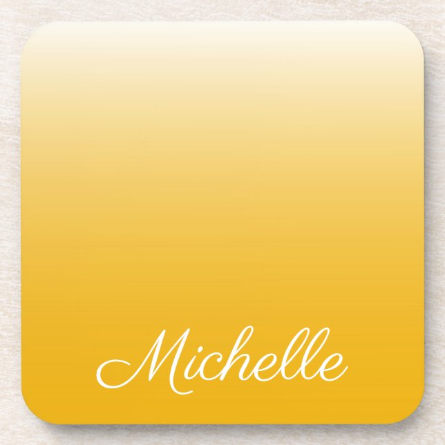 Posavasos Gradiente personalizado amarillo oscuro (Frente)