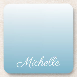 Posavasos Gradiente personalizado de color azul angelado