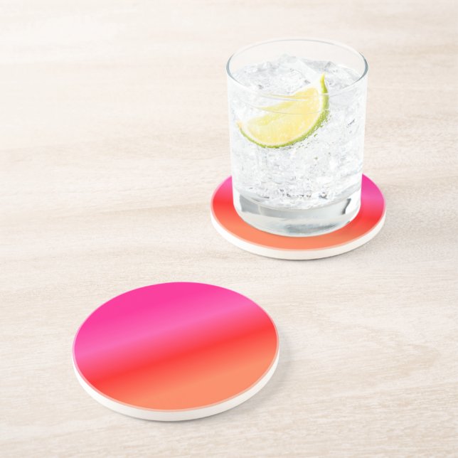 Posavasos Gradiente rosa, rojo y naranja (Lado)