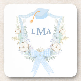 Posavasos Graduación en Monograma Preppy Southern Gingham