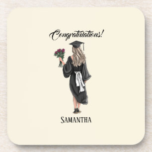 Posavasos Graduación personalizada de acuarela (3)