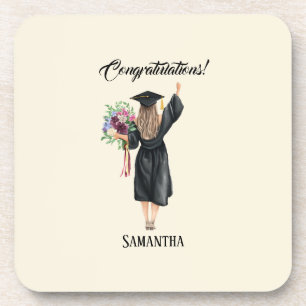 Posavasos Graduación personalizada de acuarela (8)