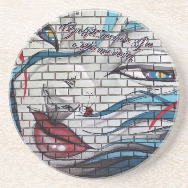 Posavasos Graffiti Chica asiático (Frente)