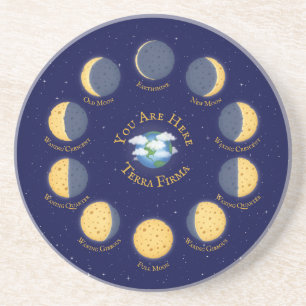 Posavasos Gráfica Astronomía de Fases Lunares Whimsicales de