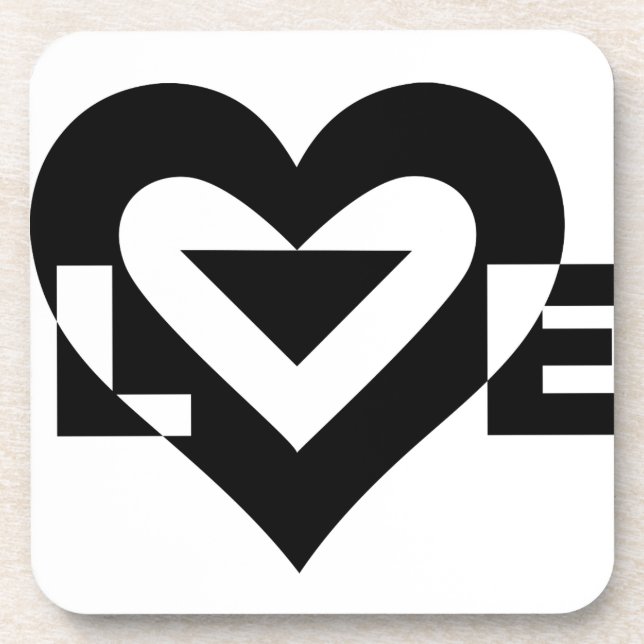 Posavasos Gráfica de amor de Guay, negro (Frente)