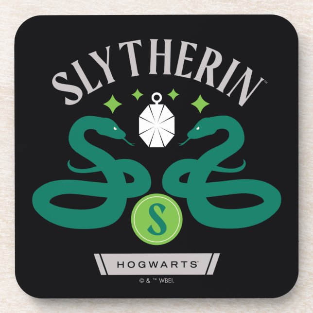 Posavasos Gráfica de bloqueo de serpiente doble SLYTHERIN™ H (Frente)
