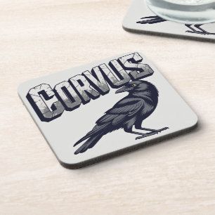 Posavasos Gráfica del Mascota Cuervo Corvus