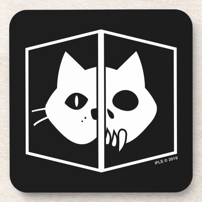 Posavasos Gráfico del gato de Schrödinger (Frente)